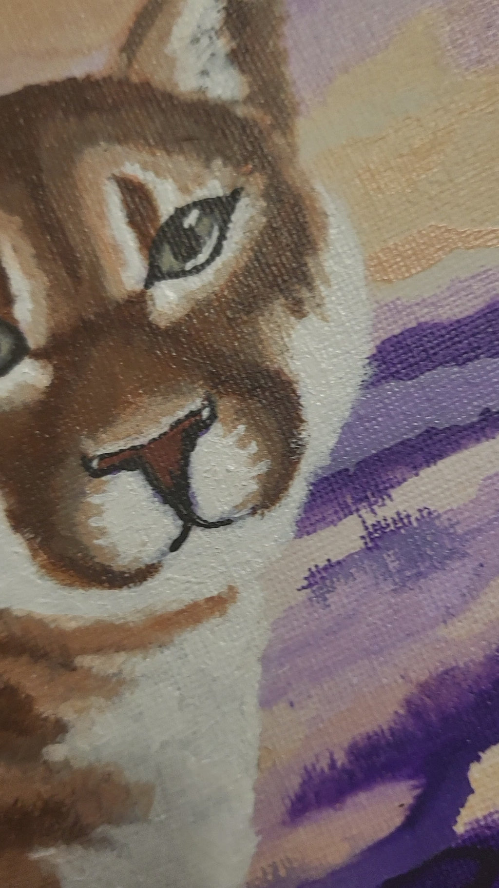 Guardian - Cougar Acrylic Artwork 12x15" Framed