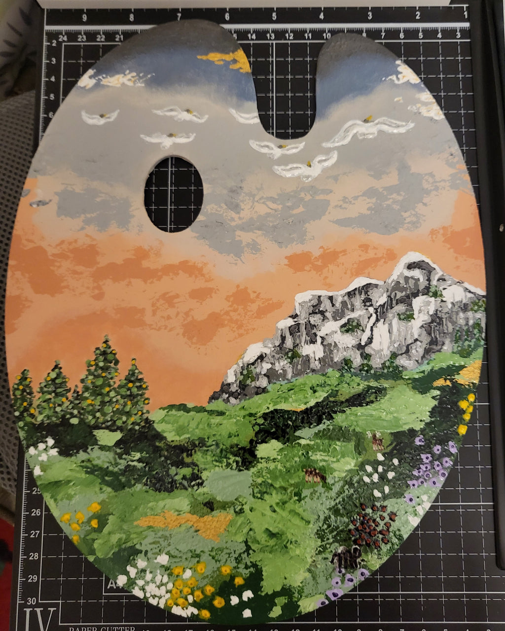 Magical View - Original Landscape Meadow Acrylic Art 9x12" Pallet