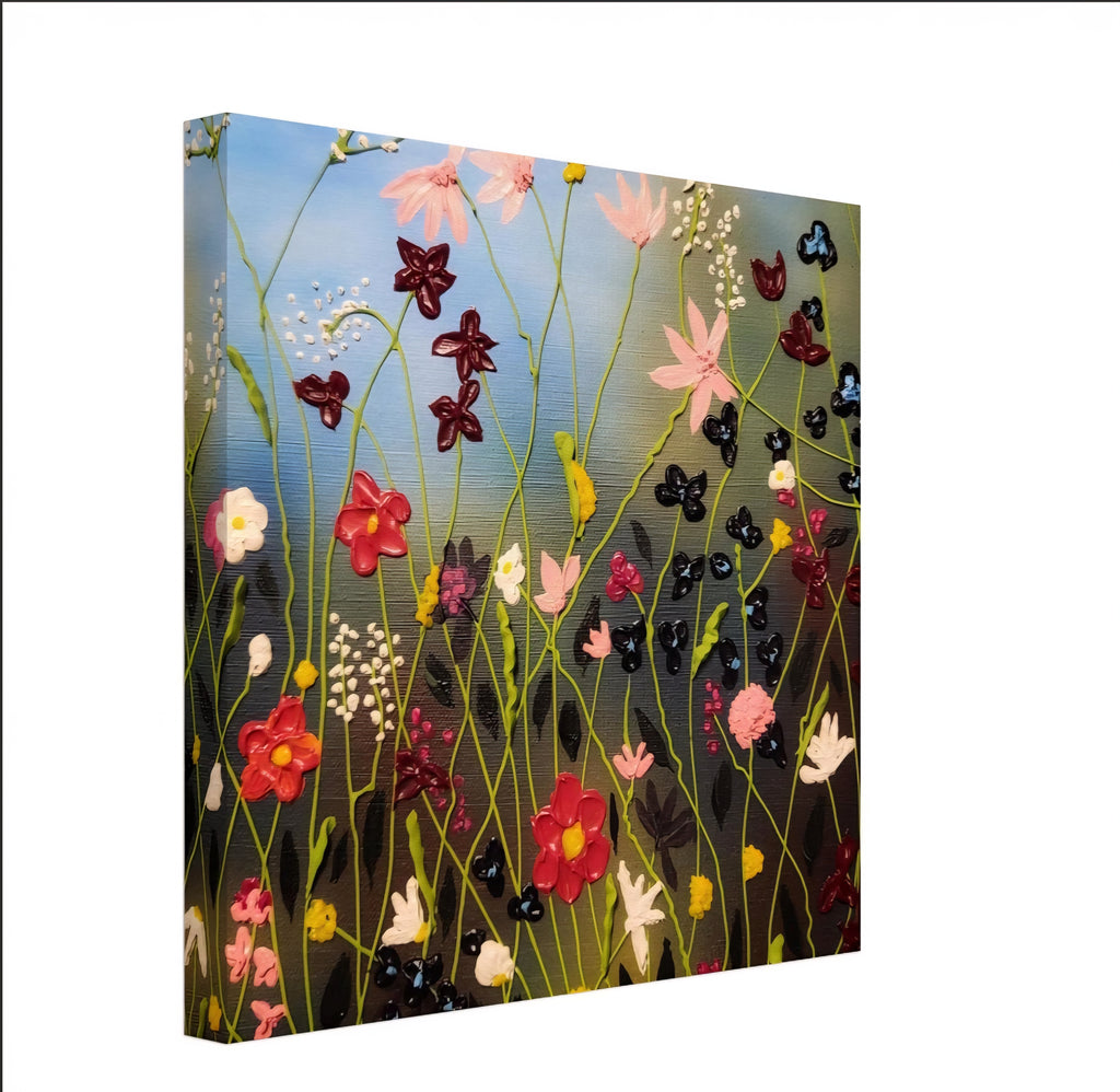 Daydreaming - Original Acrylic Wildflower Impasto Artwork 14x14"