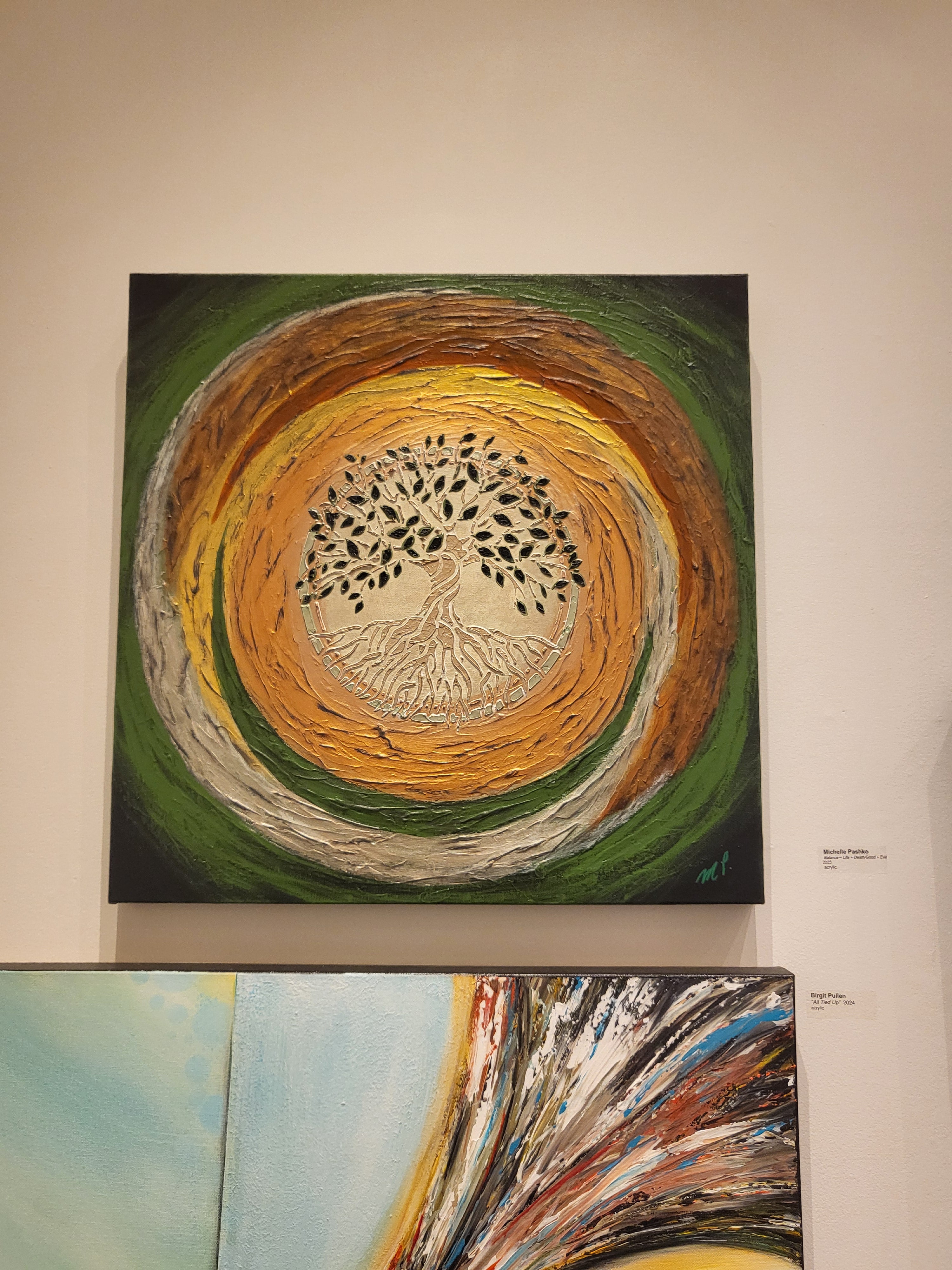 Balance - Life and Death/Good and Evil - Original Tree of Life Acrylic Textured Art 24x24"