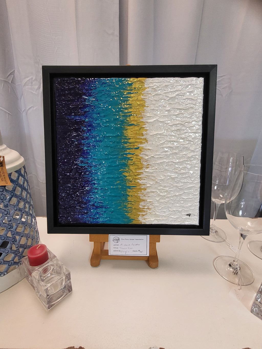 Transition - Original Acrylic Impasto Abstract Artwork 12x12" Framed