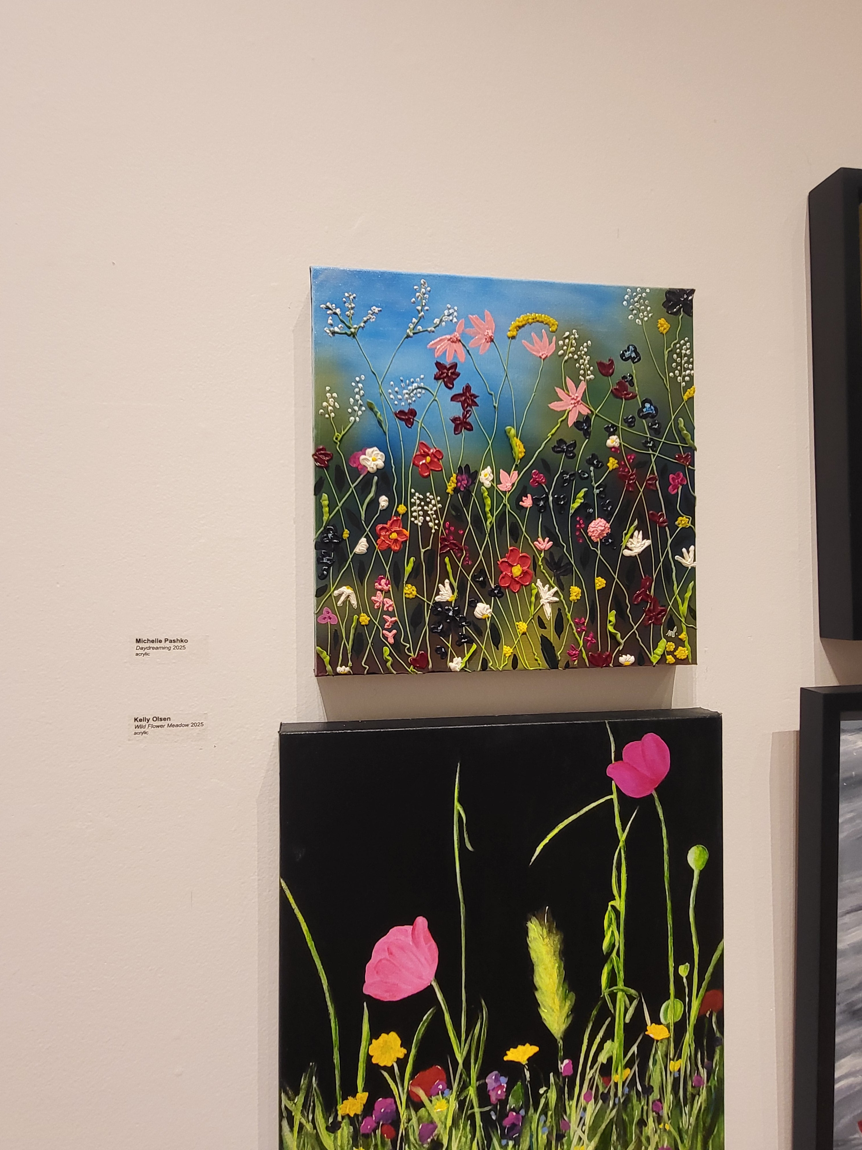 Daydreaming - Original Acrylic Wildflower Impasto Artwork 14x14"