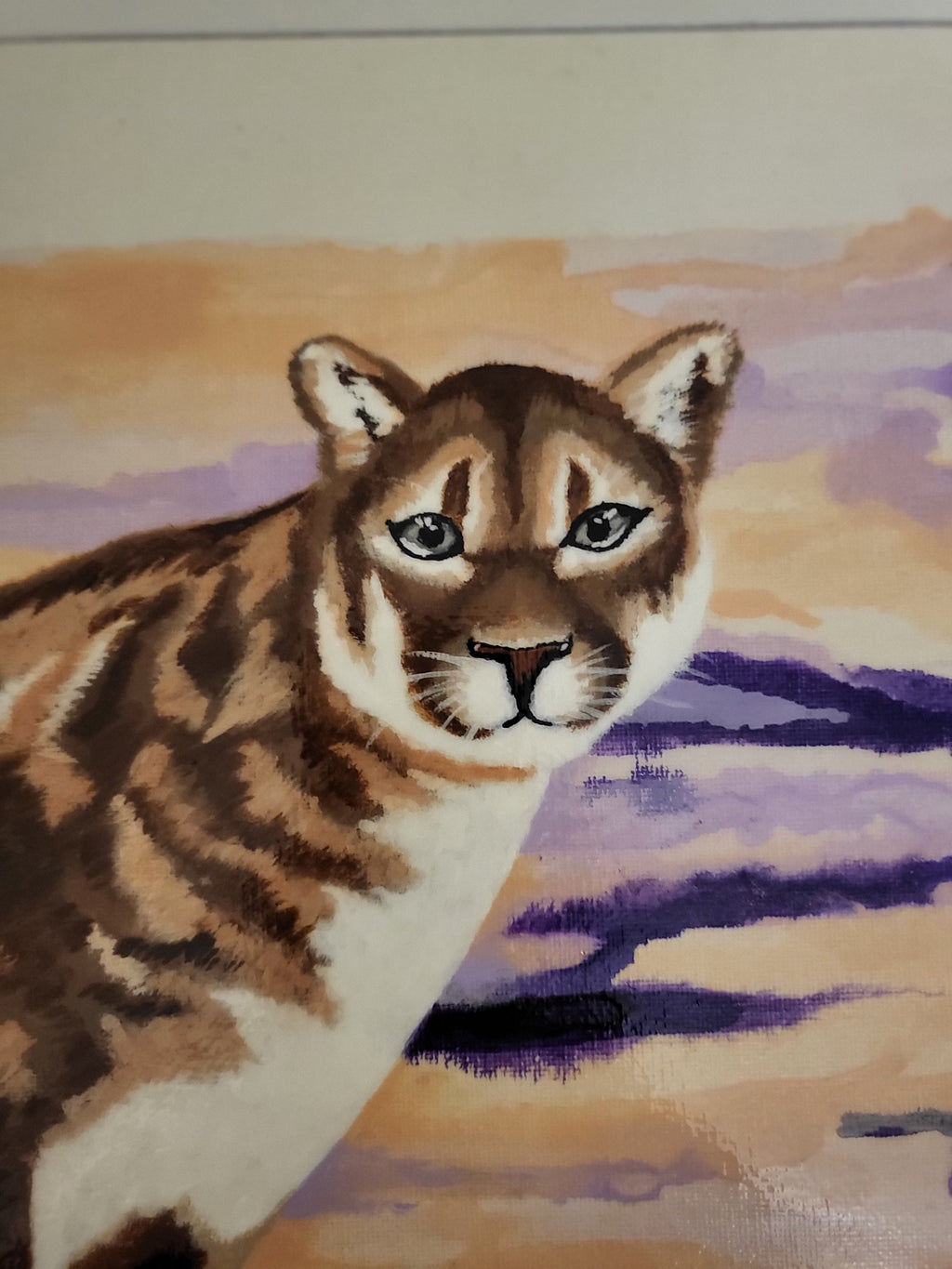 Guardian - Cougar Acrylic Artwork 12x15" Framed