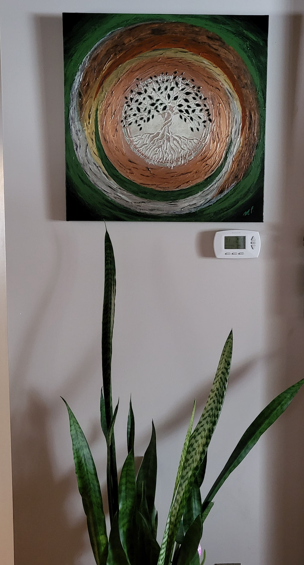 Balance - Life and Death/Good and Evil - Original Tree of Life Acrylic Textured Art 24x24"