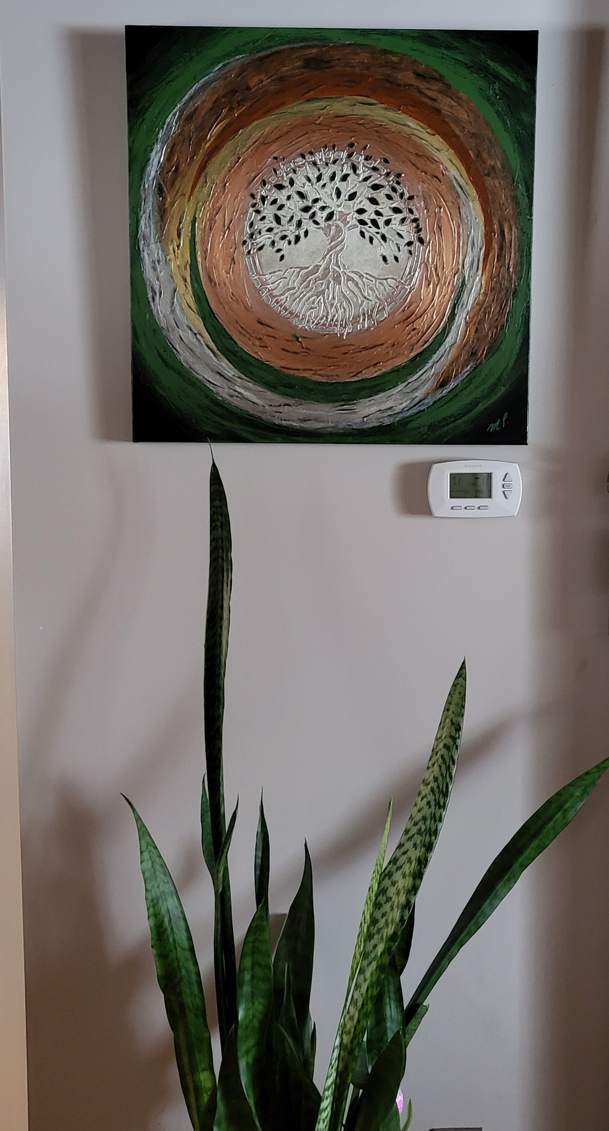 Balance - Life and Death/Good and Evil - Original Tree of Life Acrylic Textured Art 24x24"