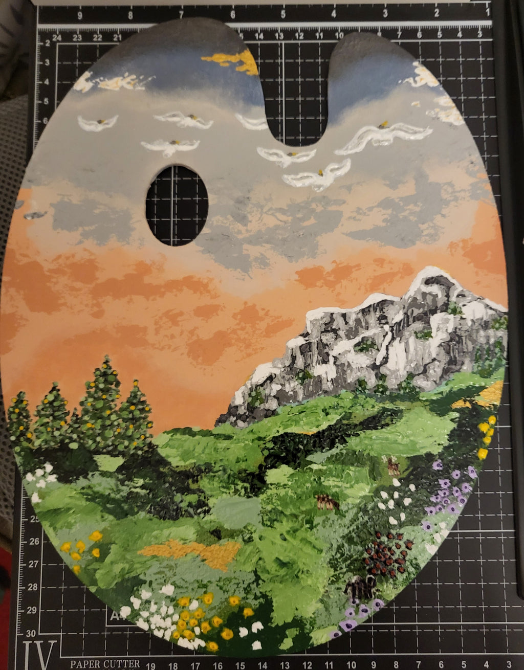 Magical View - Original Landscape Meadow Acrylic Art 9x12" Pallet